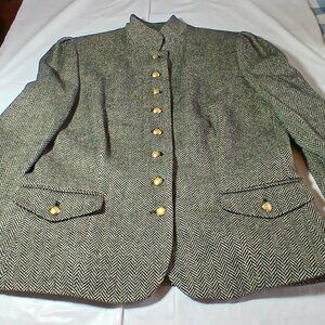 Chaps Herringbone Lined Wool Blend Women's Blazer Size L